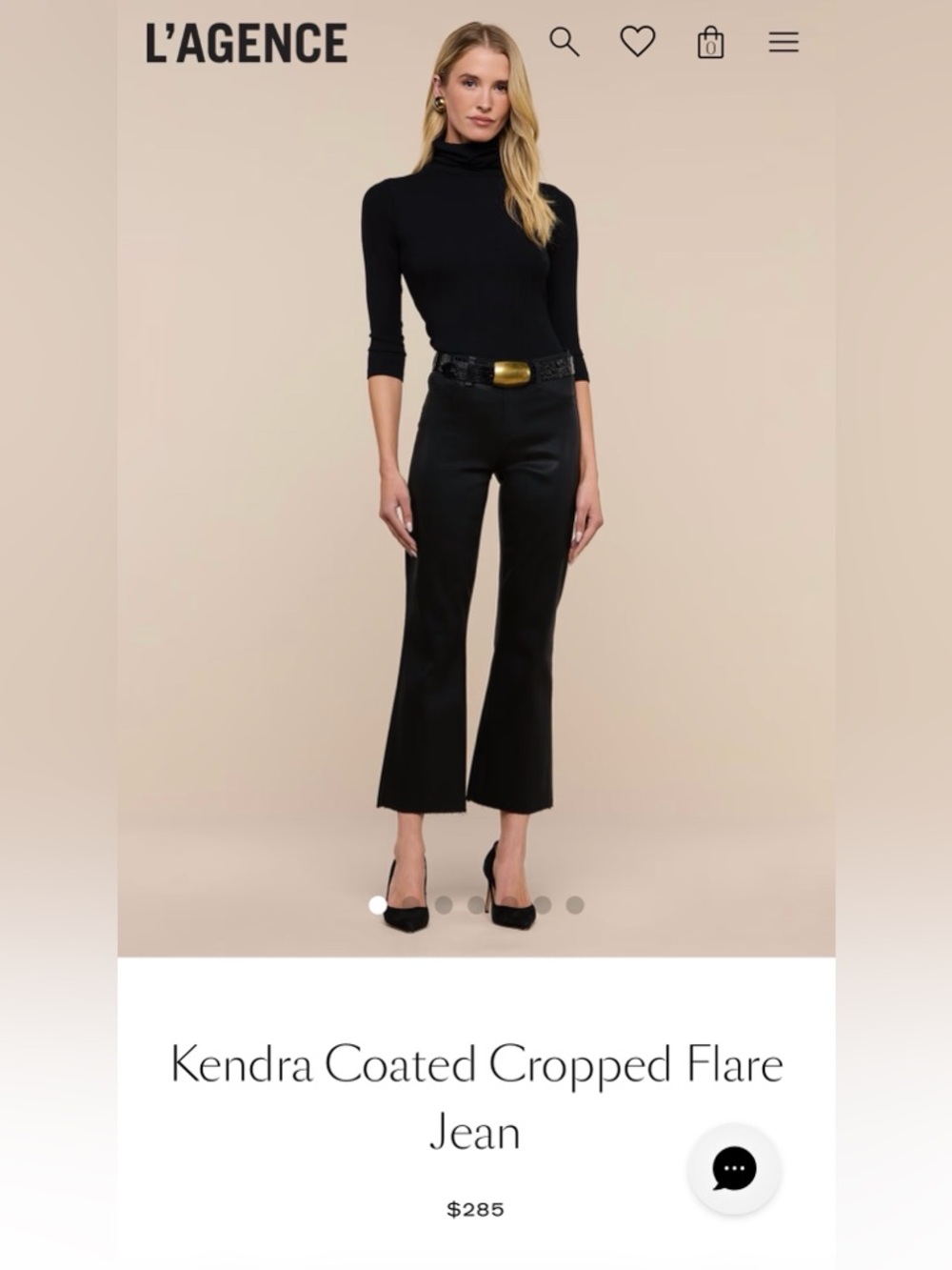 L’AGENCE Kendra Coated Cropped Flare Jean